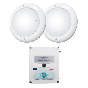 Pack 2 White LED Spotlights 30W with Transformer 100W