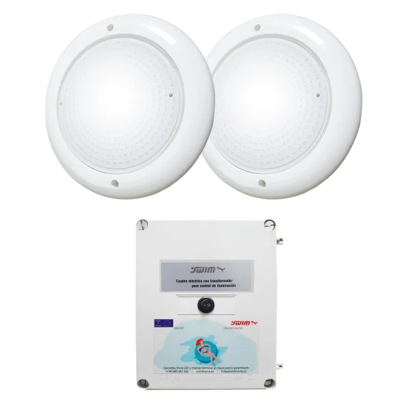Pack 2 projectores LED brancos com transformador: 30W cada projetor