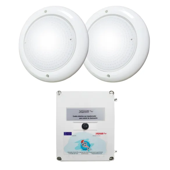 Pack 2 spots LED blancs 30W avec transformateur 100W