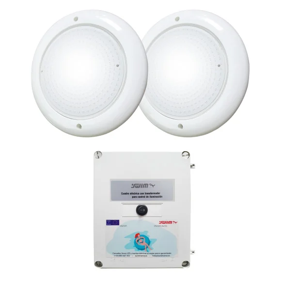 Pack 2 White LED Spotlights 30W with Transformer 100W