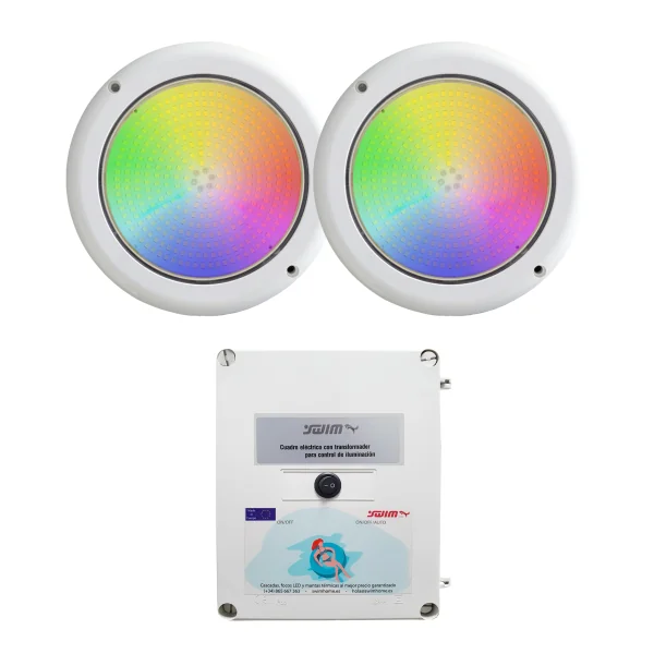 Pack 2 Swimming Pool Floodlights with Transformer 100W RGB