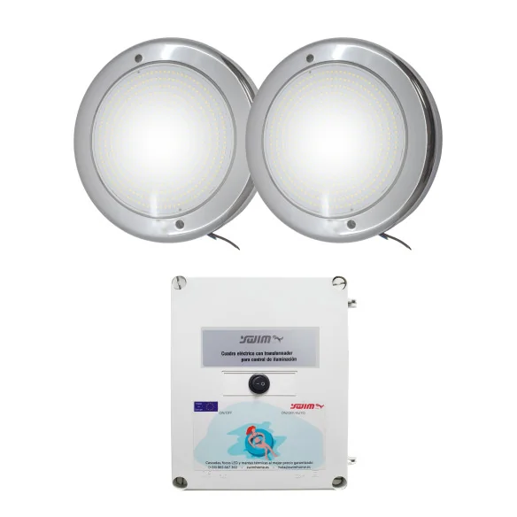 Pack 2 Projectores LED RGB 15W Aço Inoxidável+Transformador 100W