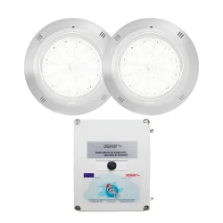 Pack 2 spots LED blancs 30W avec transformateur 100W