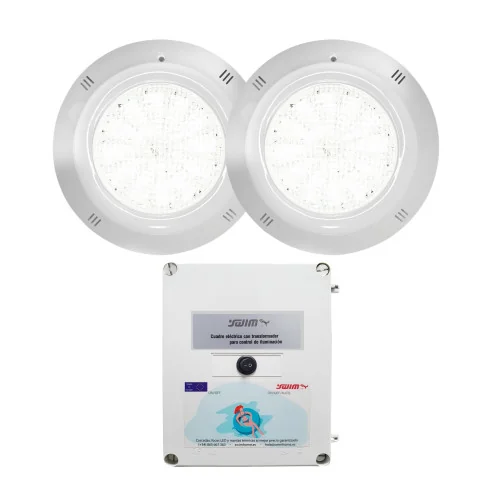 Pack 2 spots LED blancs 30W avec transformateur 100W