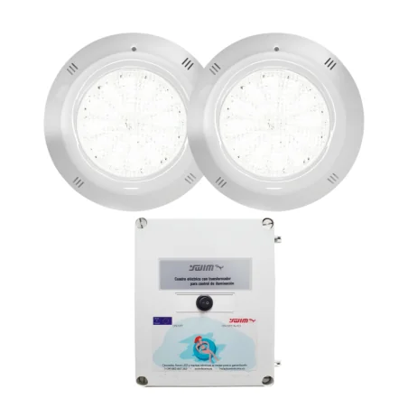 Pack 2 projectores LED brancos 30W com transformador 100W