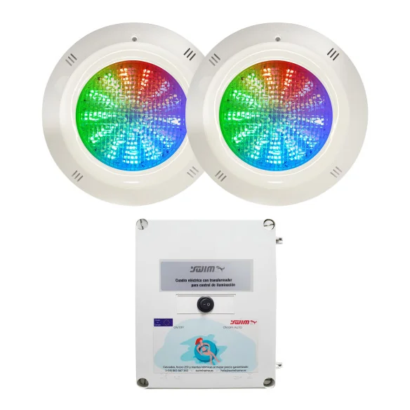 Pack 2 LED RGB Spotlights 35W with Transformer 100W