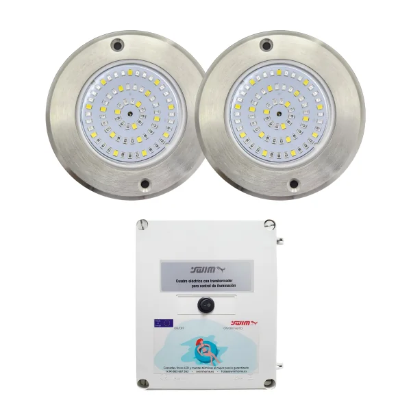 Projetor LED RGB ON/OFF Aço inoxidável 11CM ø 6W + Transformador