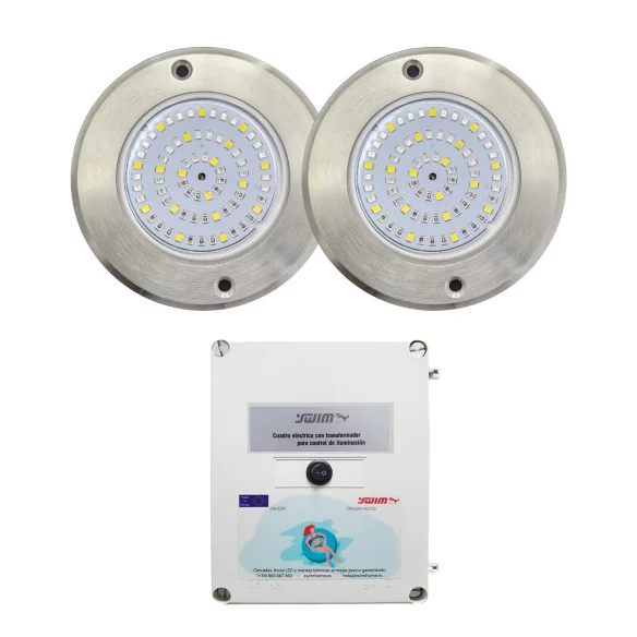 Spot LED Blanc froid Acier inoxydable 11CM ø 6W + Transformateur