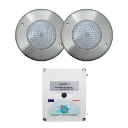 Foco LED RGB ON/OFF Acero Inoxidable 16CM ø 10W + Transformador