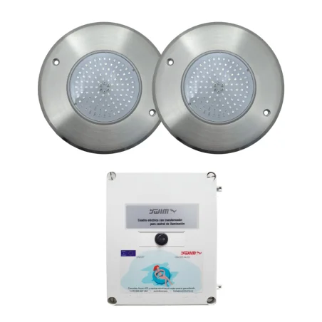 Foco LED RGB ON/OFF Acero Inoxidable 16CM ø 10W + Transformador