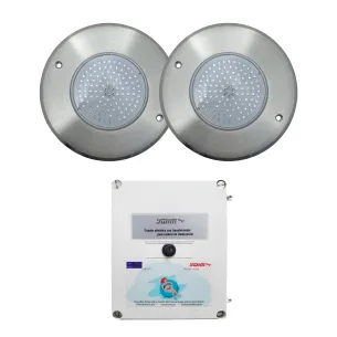 Projetor LED RGB ON/OFF Aço inoxidável 16CM ø 10W + Transformador