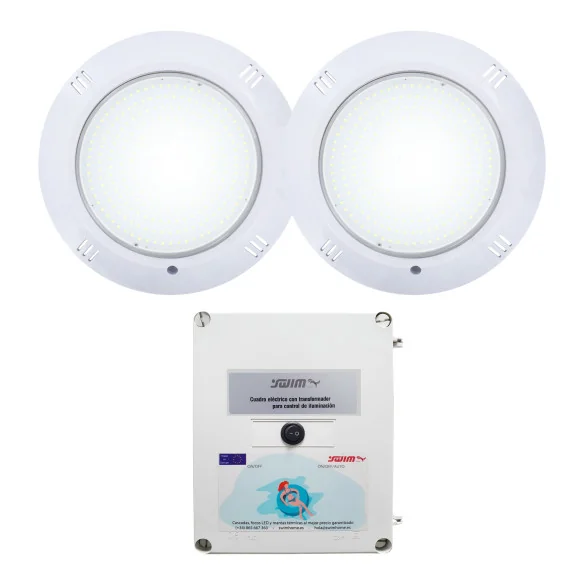 Pack 2 Focos LED Blanco Frío 35W con Transformador 100W