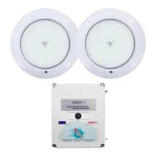 Pack 2 Focos LED Blanco Cálido 35W con Transformador 100W