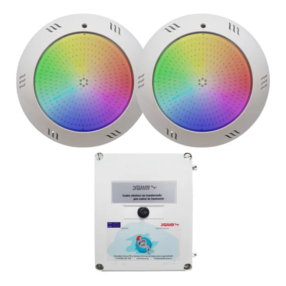 Pack 2 Focos LED RGB 35W con Transformador 100W