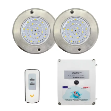 RGB LED Spotlight ON/OFF Stainless Steel 11CM ø 6W + Control + Transformer