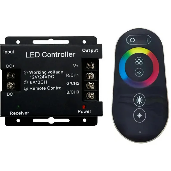 Foco LED RGB 4 hilos Acero Inoxidable 16CM 10W + Mando + Transformador
