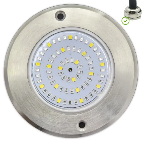 Projetor LED RGB ON/OFF Aço Inoxidável 11CM ø 6W + Controlo + Transformador