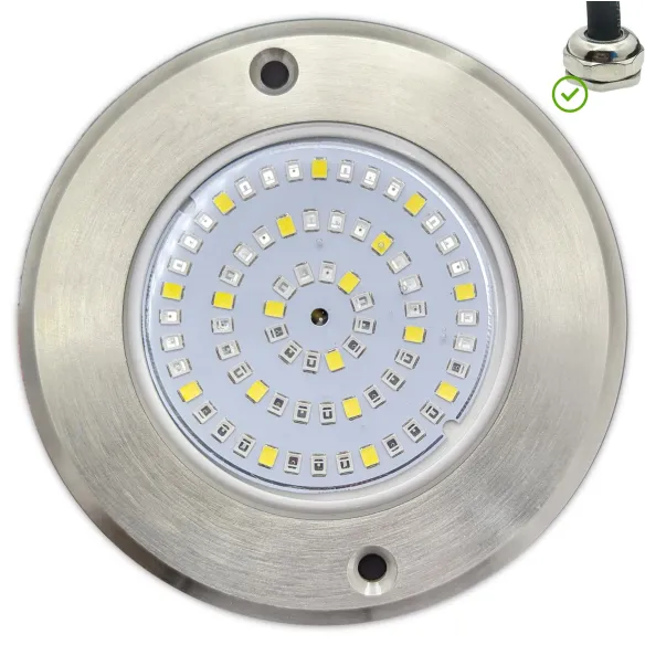 Spot LED RVB ON/OFF Acier inoxydable 11CM ø 6W + Contrôle + Transformateur