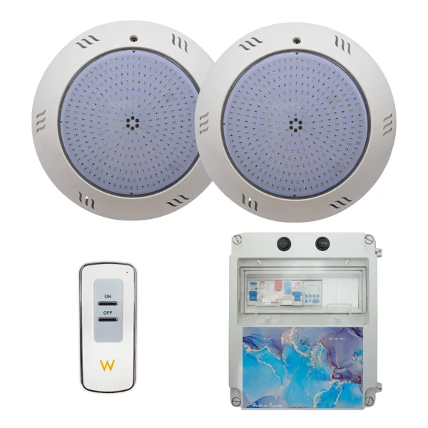 copy of Pack 2 LED RGB ON/OFF 35W 12V AC Projecteurs de piscine de surface avec panneau électrique