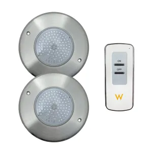 Spot LED RVB ON/OFF Acier inoxydable 16CM ø 10W + Contrôleur