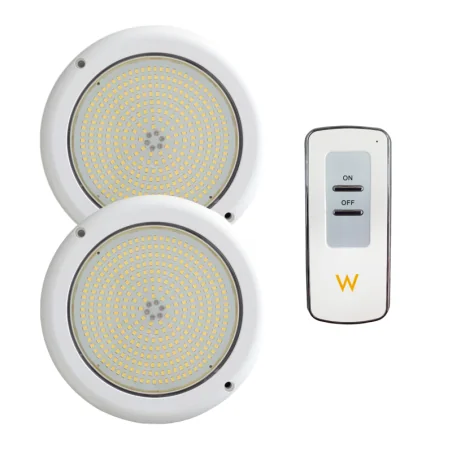 Pack 2 Focos LED Blanco 18CM 24W + Mando | Swim Home