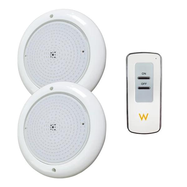 Pack 2 Spots LED Blanc 30W avec télécommande : 6000k 12V AC