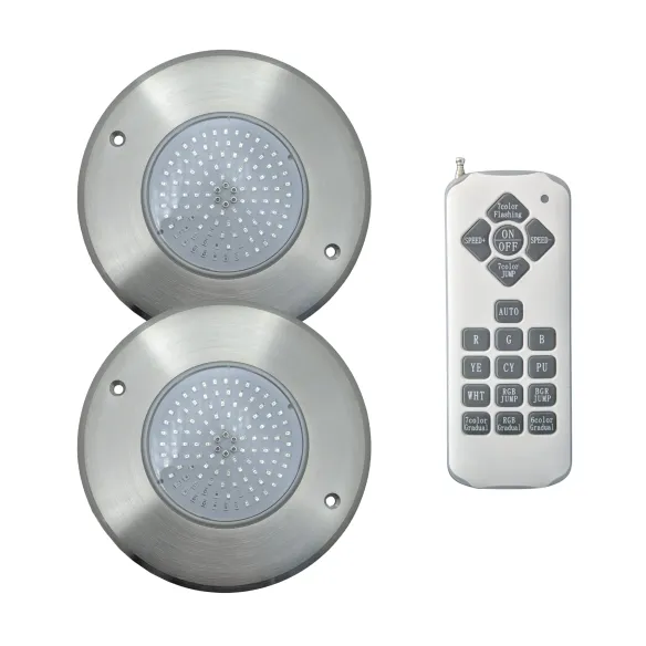 Pack 2 Focos LED RGB ON/OFF Acero Inoxidable 16CM ø 10W + Mando RF
