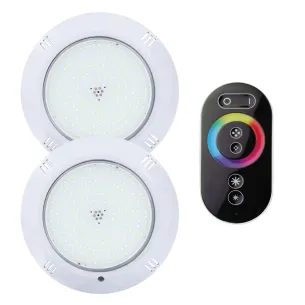 Pacote de poupança: 2 projectores LED RGB de 4 fios + controlador avançado