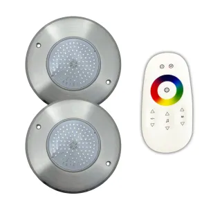 Pacote de poupança: 2 projectores LED RGB de 4 fios + controlador avançado