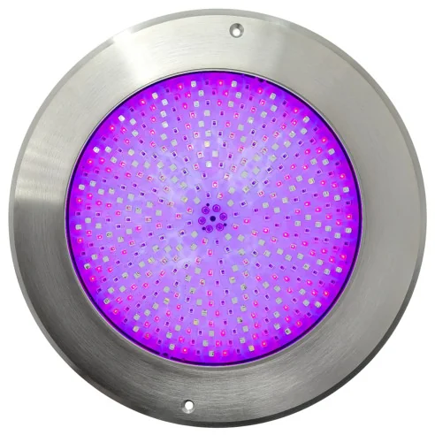 Foco LED piscina RGB 4 hilos 12V DC Ø28 cm ultrafino | Inox 316