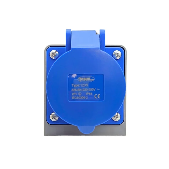 Enchufe Conector AC Macho 32A 2P+E IP44