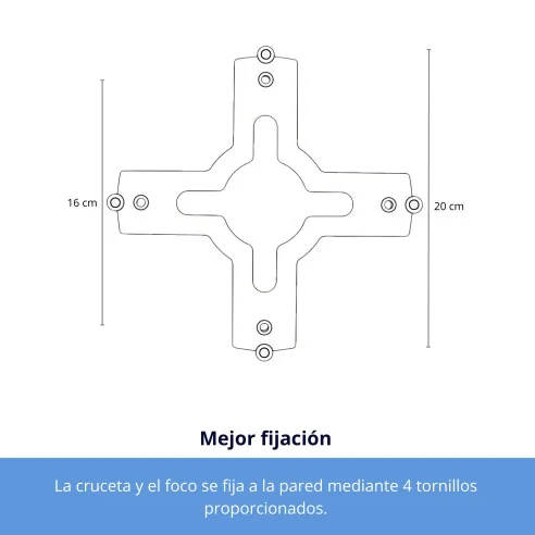 Spot LED pour piscine 35W : Montage en surface : Avec support en croix