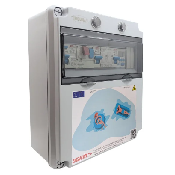 Cuadro Eléctrico Piscina "Protección Total": Transformador + Doble Contactor (Motor y Clorador) | 0,5 - 2 CV