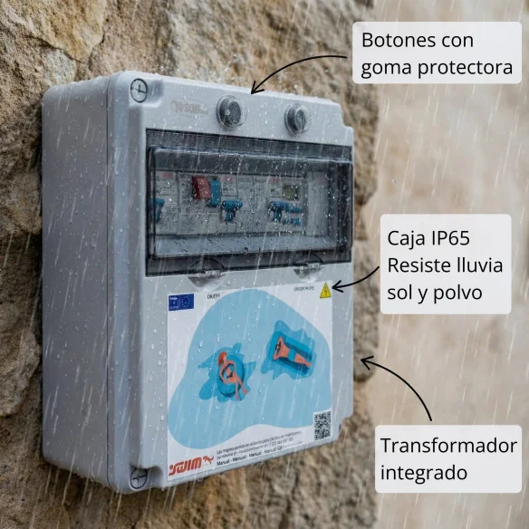 Cuadro Piscina con Transformador y Contactor Clorador | IP65