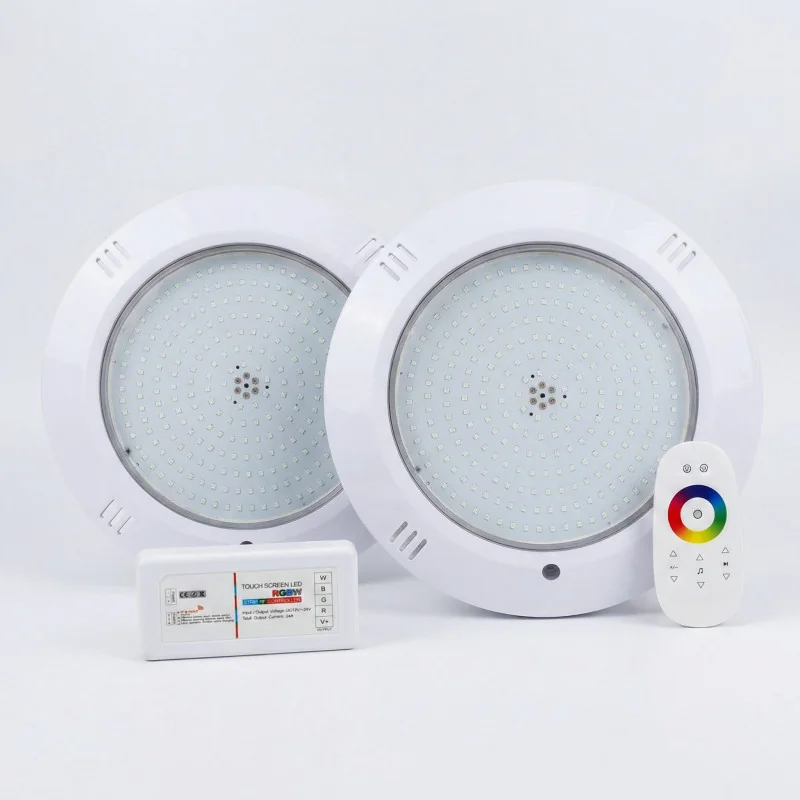 Pacote de poupança: 2 projectores LED RGB de 4 fios + controlador avançado