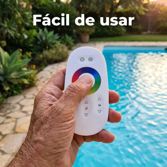 Kit 2 Focos Piscina RGBW 35W | Blanco Real | Mando RF | 5 Hilos