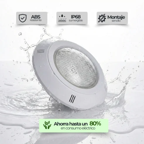 Foco LED Blanco Superficie para Piscina | Cruceta Estándar