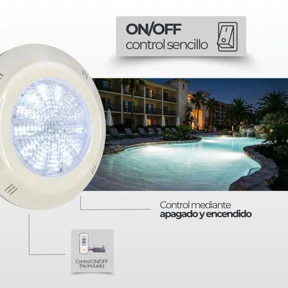 Foco LED Blanco Superficie para Piscina | Cruceta Estándar