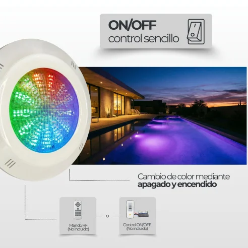 Foco LED RGB Piscina 35W 12V con Control Remoto | Swim Home