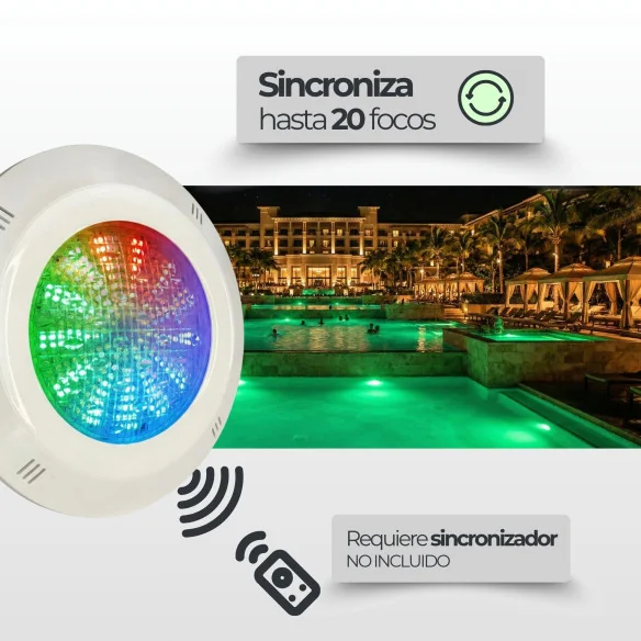 Projetor LED para piscina 35W RGB sincronizado 12V (superfície) Swimhome