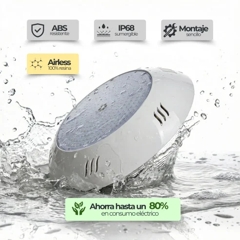 Projetor de Piscina LED RGB 35W 35W | Submersível 12V AC com Controlo Remoto