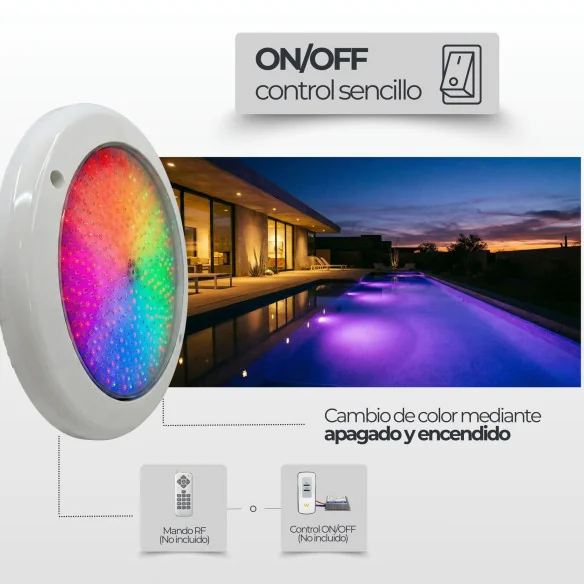 Foco de superficie LED RGB 35W de superficie para piscina salada