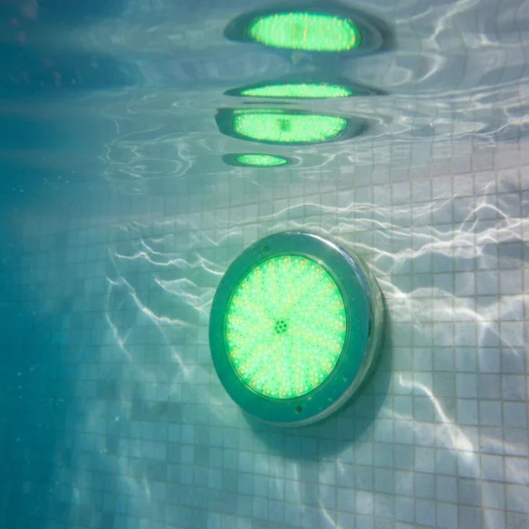 Foco LED RGB de Aço Inoxidável para Piscina - Montagem à Superfície