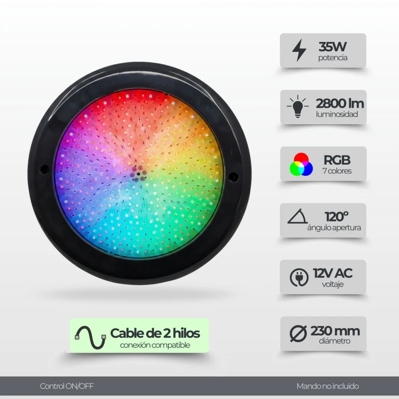 Foco de Piscina RGB Airless 35W - Iluminación LED