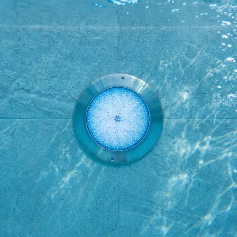 Projetor LED RGB para piscina 4 fios 12V DC Ø28 cm ultrafino Ø28 cm | aço inoxidável 316