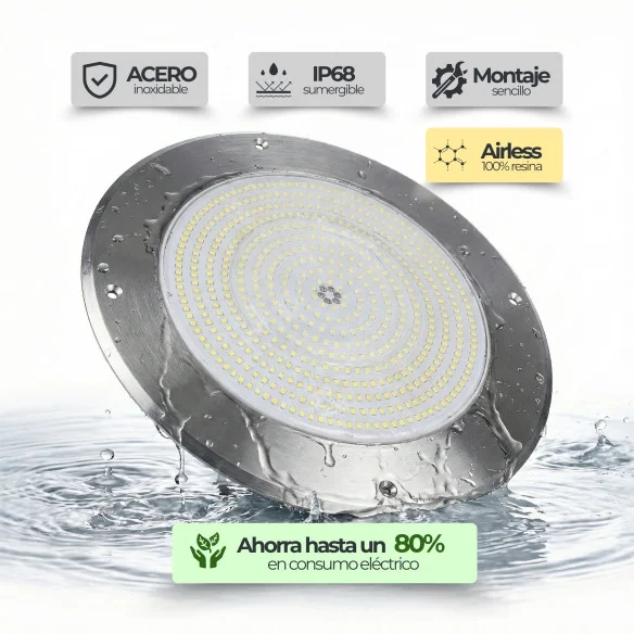 Foco LED RGB ON/OFF Acero Inoxidable | 28CM Diámetro 35W