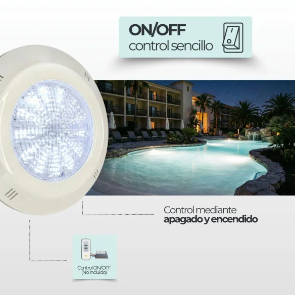 Projetor LED de superfície para piscina 18W 6000K | Ø29 cm | 12V AC