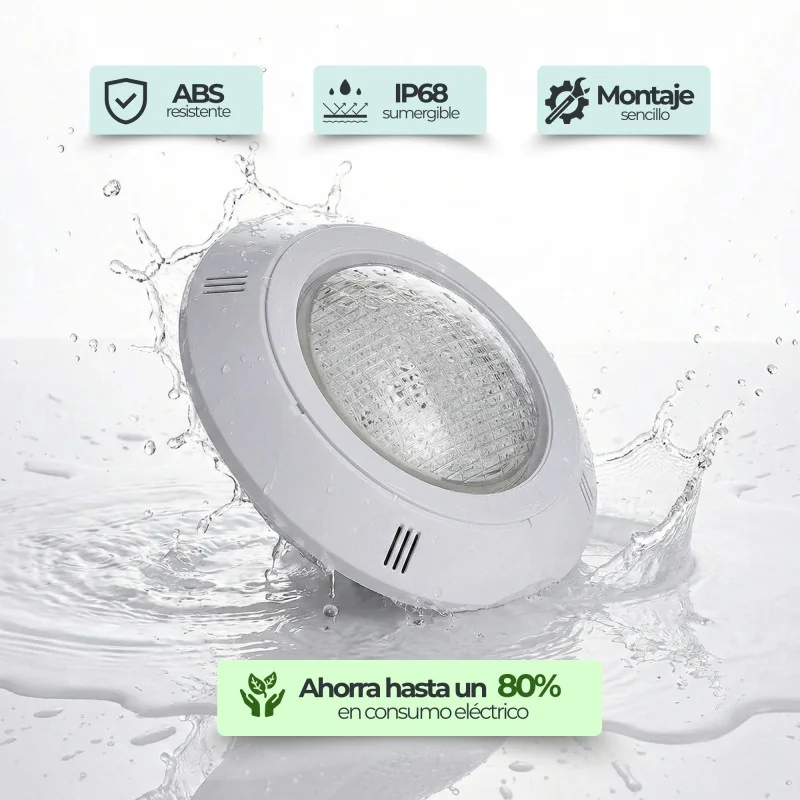 Projecteur LED Piscine 35W | Installation en saillie | Avec Croix