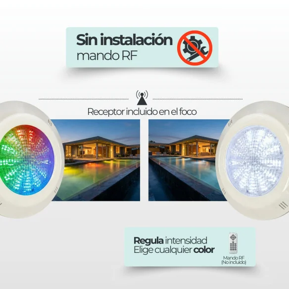 LED Pool Floodlight 35W | RGB 7 colours and white | With Crosshead