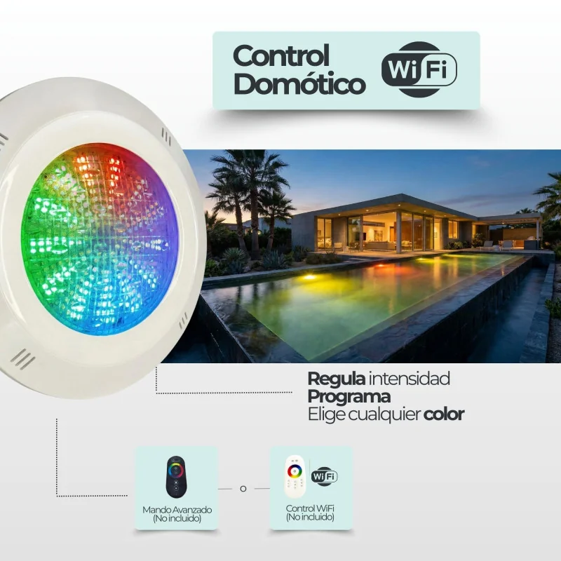 RGB 4-wire 12V DC surface mounted LED pool spotlight - IP68 | IP68 Swimhome